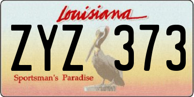 LA license plate ZYZ373