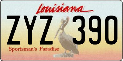 LA license plate ZYZ390