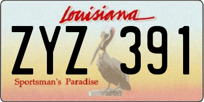 LA license plate ZYZ391