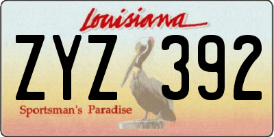 LA license plate ZYZ392