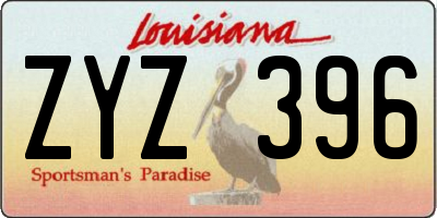 LA license plate ZYZ396