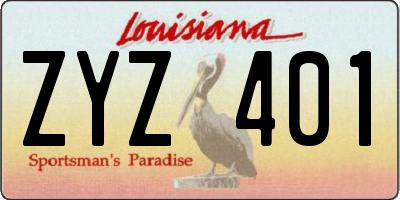 LA license plate ZYZ401