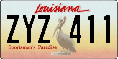 LA license plate ZYZ411