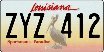 LA license plate ZYZ412