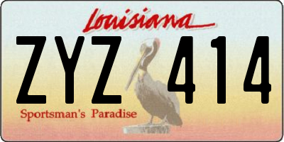 LA license plate ZYZ414