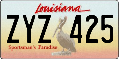 LA license plate ZYZ425