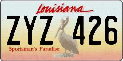 LA license plate ZYZ426