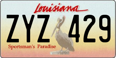 LA license plate ZYZ429