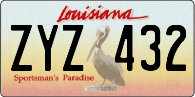 LA license plate ZYZ432