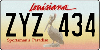 LA license plate ZYZ434