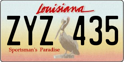 LA license plate ZYZ435