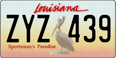 LA license plate ZYZ439