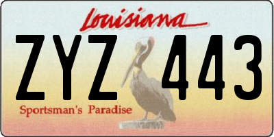 LA license plate ZYZ443