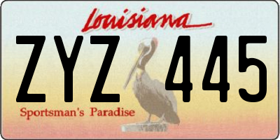 LA license plate ZYZ445