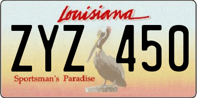 LA license plate ZYZ450