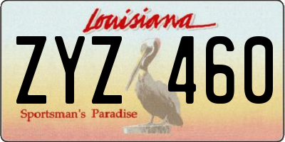 LA license plate ZYZ460