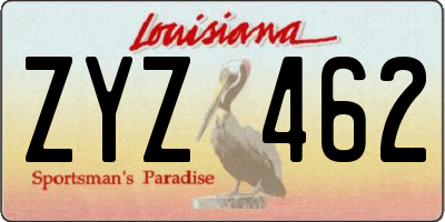 LA license plate ZYZ462