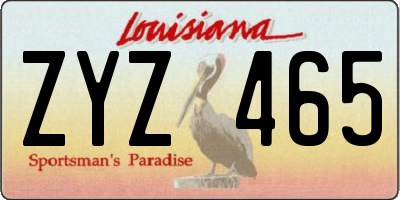 LA license plate ZYZ465