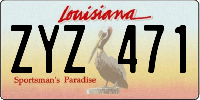 LA license plate ZYZ471