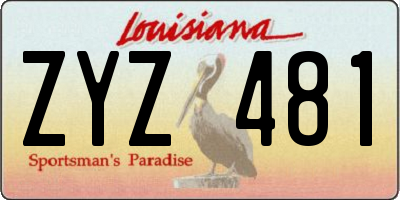 LA license plate ZYZ481