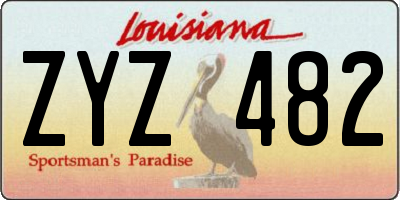 LA license plate ZYZ482