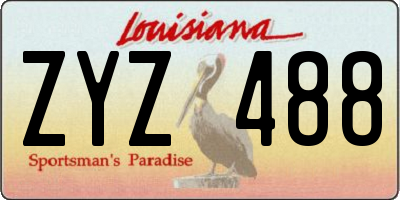 LA license plate ZYZ488
