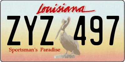 LA license plate ZYZ497