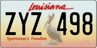 LA license plate ZYZ498