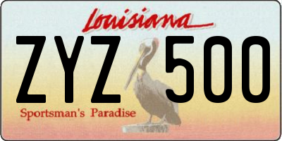 LA license plate ZYZ500