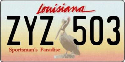 LA license plate ZYZ503