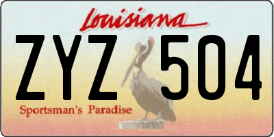 LA license plate ZYZ504