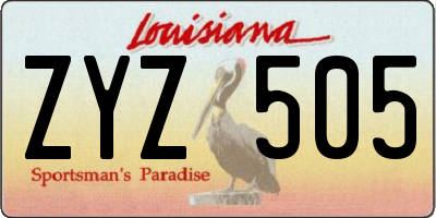 LA license plate ZYZ505