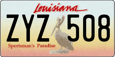 LA license plate ZYZ508