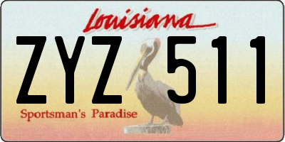 LA license plate ZYZ511