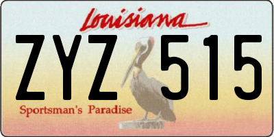 LA license plate ZYZ515