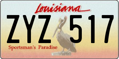 LA license plate ZYZ517