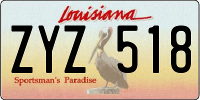 LA license plate ZYZ518