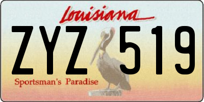 LA license plate ZYZ519