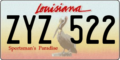 LA license plate ZYZ522