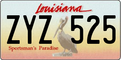 LA license plate ZYZ525