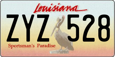 LA license plate ZYZ528