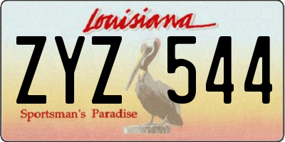 LA license plate ZYZ544