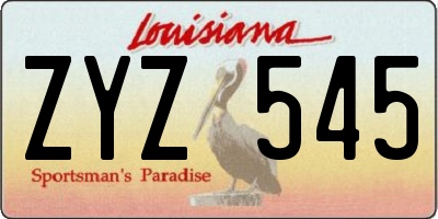 LA license plate ZYZ545
