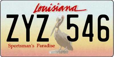 LA license plate ZYZ546