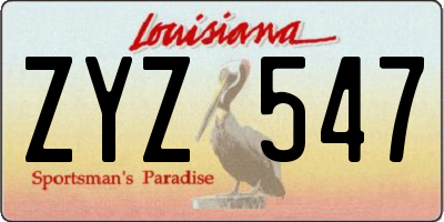 LA license plate ZYZ547