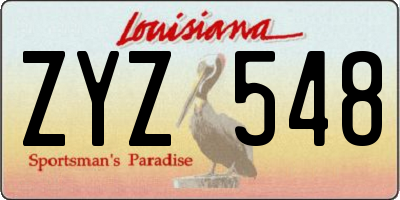 LA license plate ZYZ548