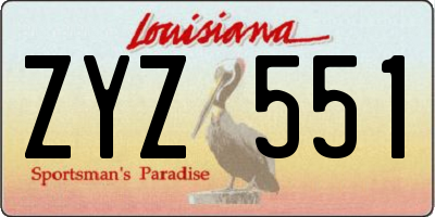 LA license plate ZYZ551