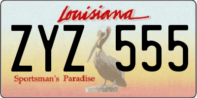 LA license plate ZYZ555