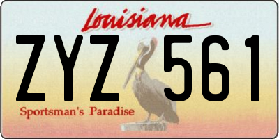 LA license plate ZYZ561