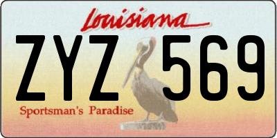 LA license plate ZYZ569